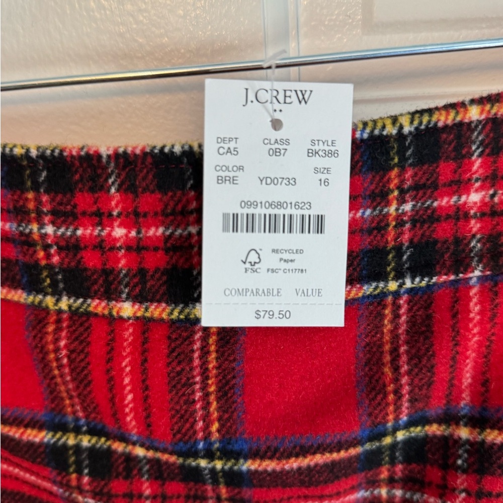 J Crew - Tartan Plaid short wool skirt 
NWT